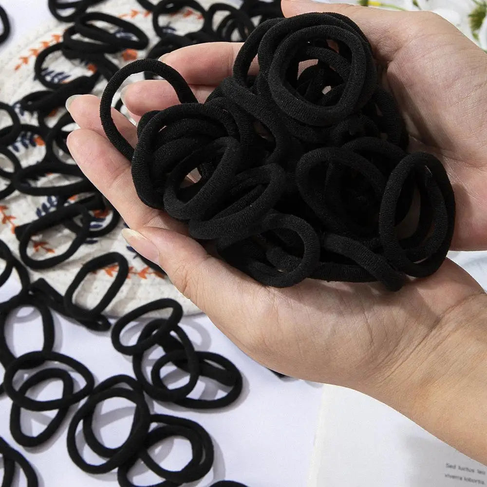Colorful Thicken Basic Nylon Ealstic Hair Ties for Girls Ponytail Hold Scrunchie Rubber Band Kid Fashion Baby Hair Accessories