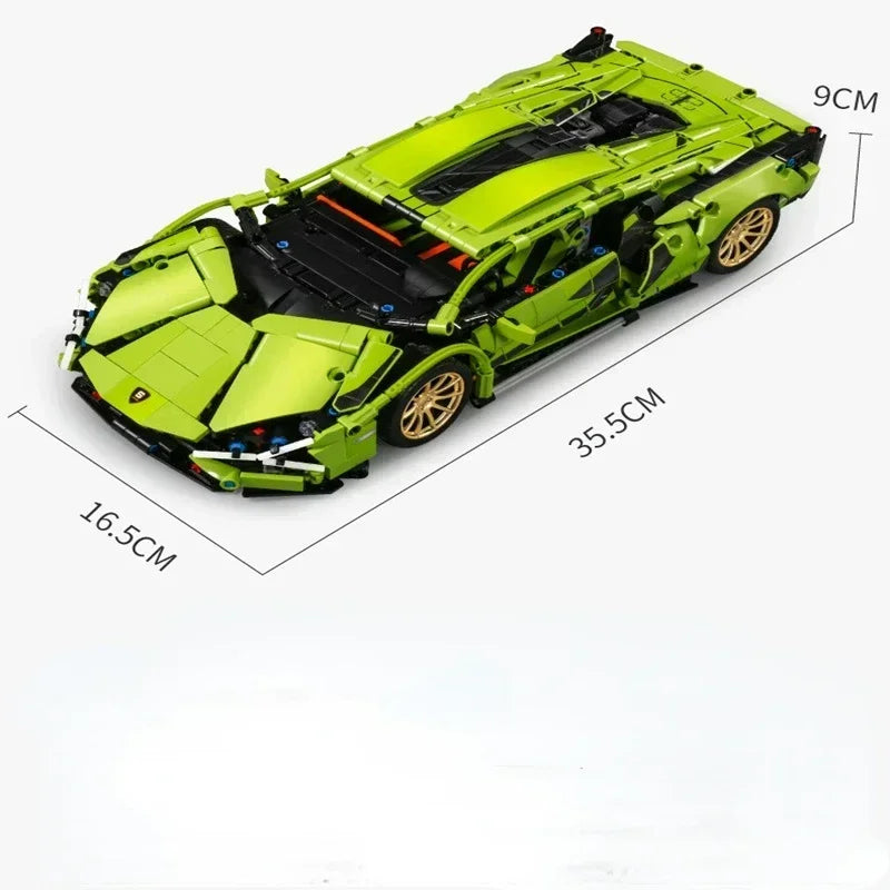 Hot Technical Racing Sport Car 1280PCS Remote Control Car Model Building Blocks City Supercar Brick Puzzle Toys Kid Adult Gift