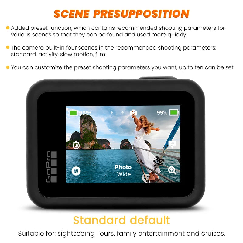 GoPro hero 8 Black stable 4K video 12MP photo portable 1080p live broadcast Motorcycle and Skiing Sports go pro Camera