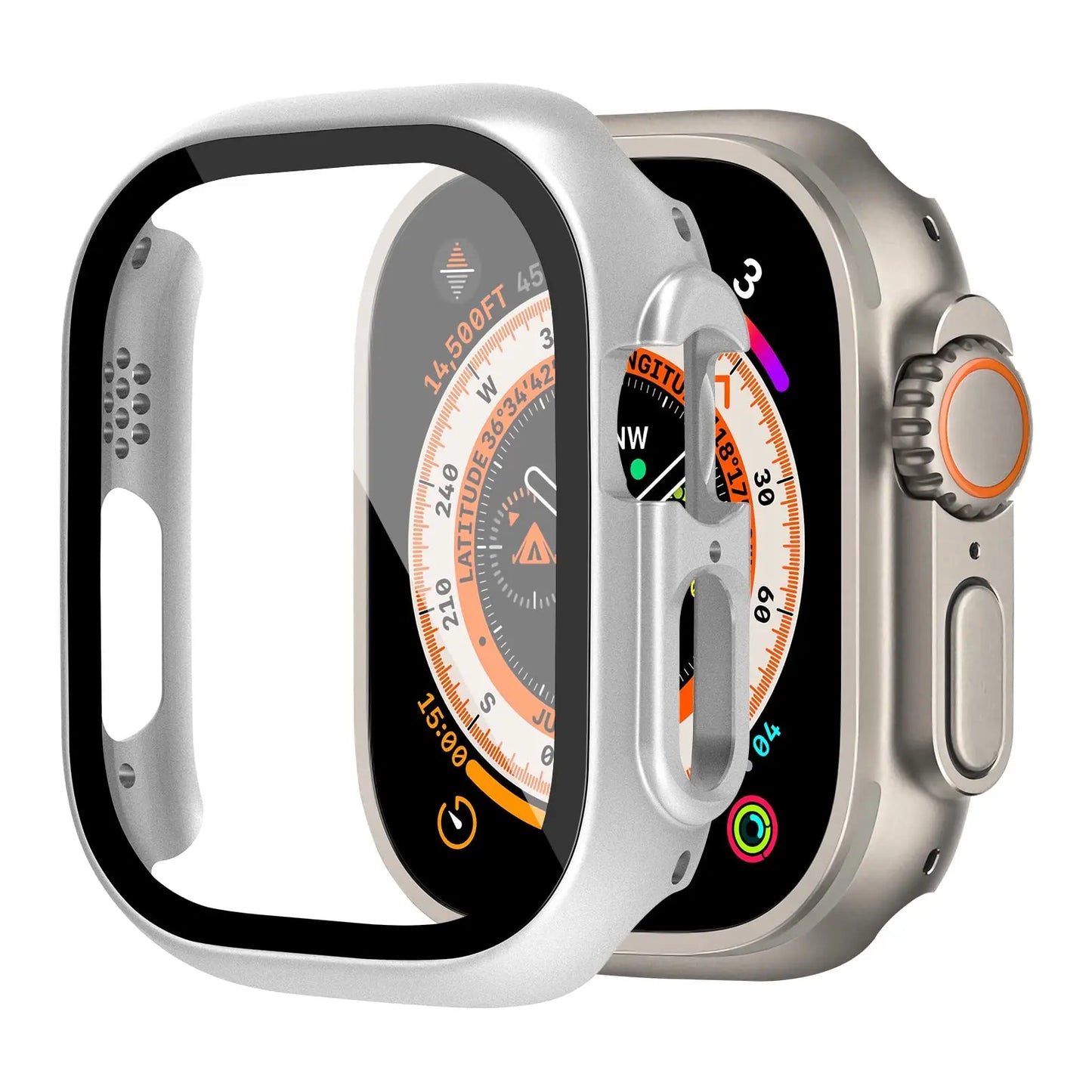 Cover For Apple Watch Ultra 2 3 Case 49mm Accessories PC Shockproof Bumper+Tempered Glass Screen Protector iwatch Series Ultra3