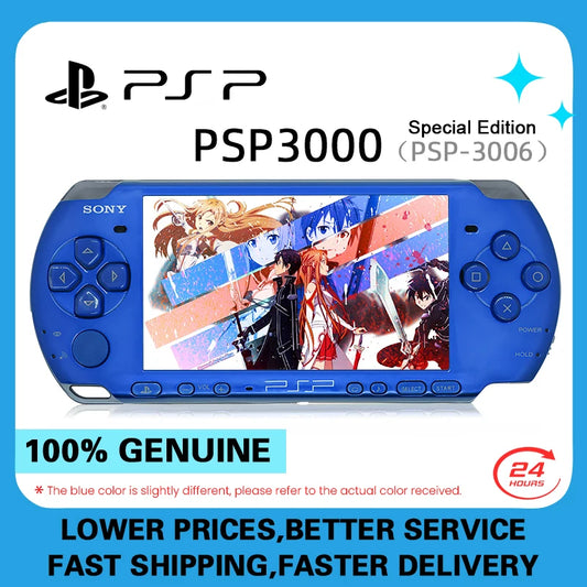 PlayStation PSP 3000 VIBRANT BLUE (PSP-3006) Original Game Console Sony PSP3000 Handheld Arcade Game Console (+Free Games)