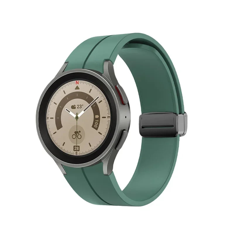 No Gap Soft Silicone Strap For Samsung Galaxy Watch 7 6 5 4 40mm 44mm Breathable Magnetic Wristband Watch 6 4 Classic/5 Pro 45mm