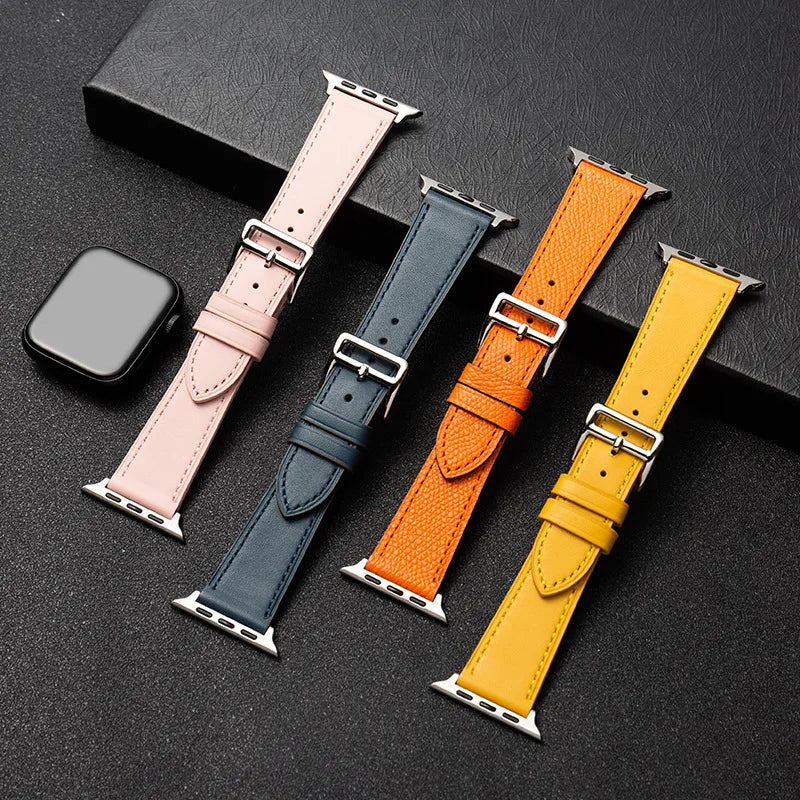 Leather Loop Band for Apple Watch Ultra 49mm 45mm 40mm Sport Strap Wristband Bracelet for IWatch Series 10 9 8 7 6 3se 42mm 46mm