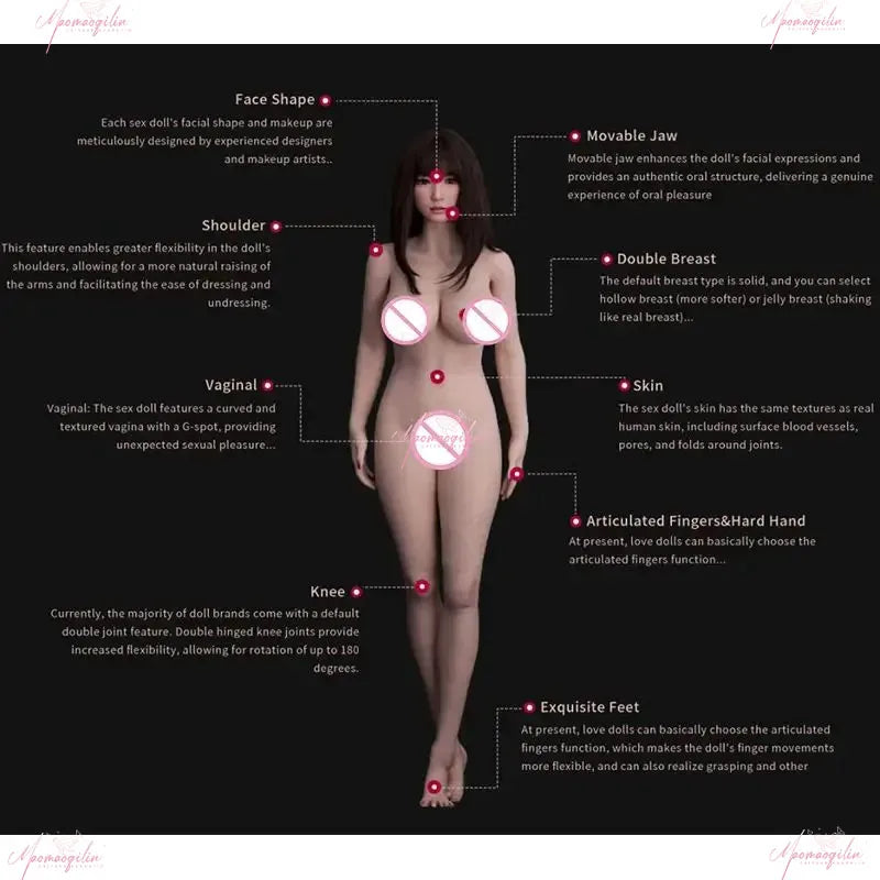 High-end adult sex toys, beautiful sexy sex doll full body size 3-hole sex doll realistic vagina anus jelly breast sex toy