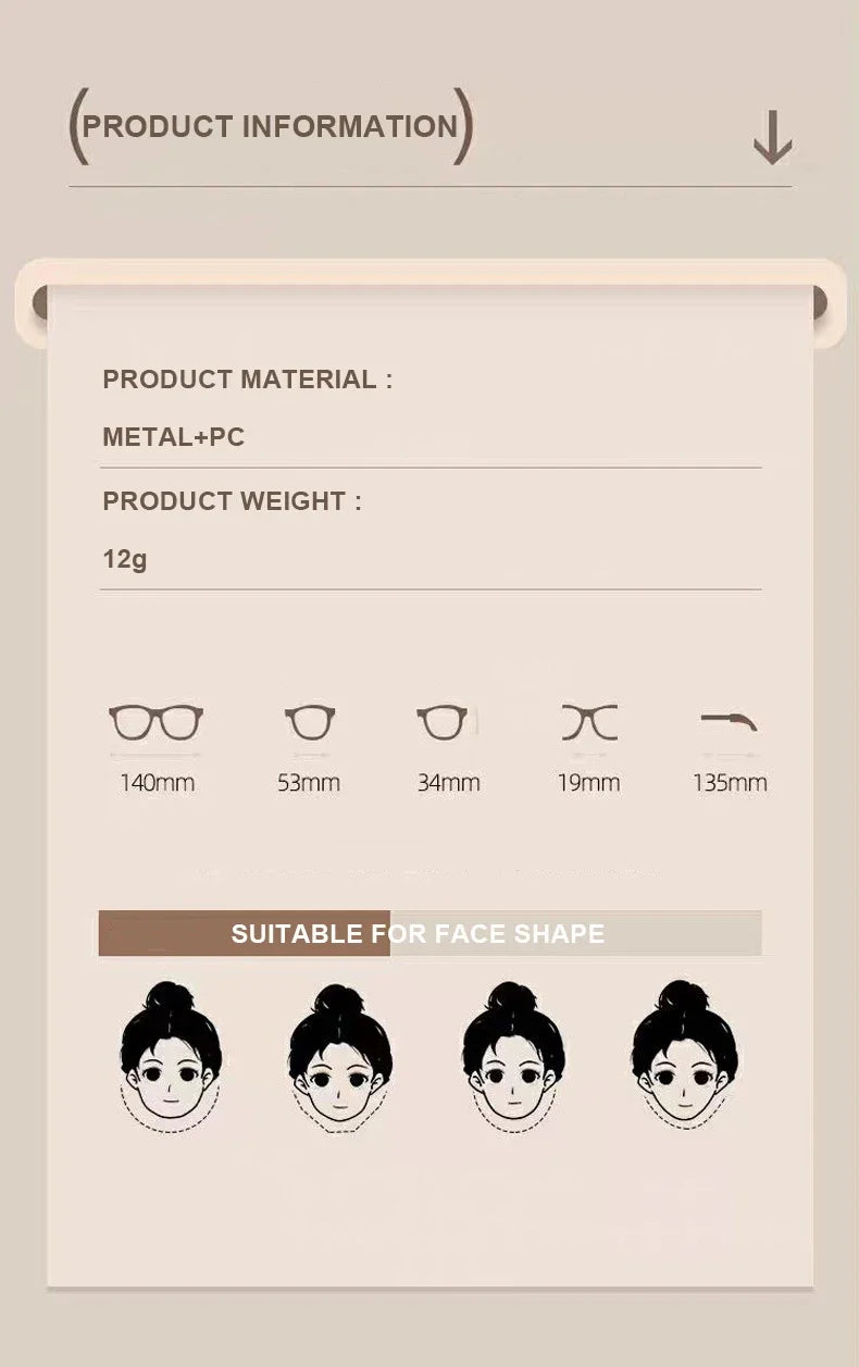 Fashionable Thick Edge Oval Small Frame Anti-blue Light Reading Glasses For Women Senior Middle-aged And Elderly Glasses