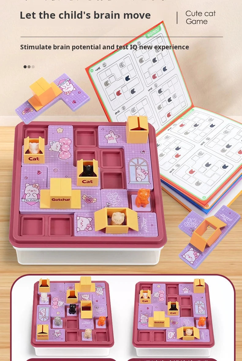 Children Toy Hidden Cat Clearance Board Montessori Game Cat Baby Space Planning Logical Thinking Training Puzzle Toys Kids Gifts