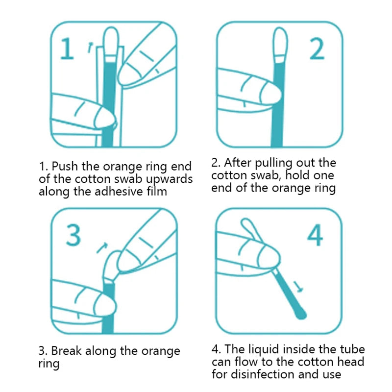 50PCS/Lot Medical Alcohol Disposable Emergency Cotton Stick Iodine Disinfected Swab First Aid For Children Adults Baby