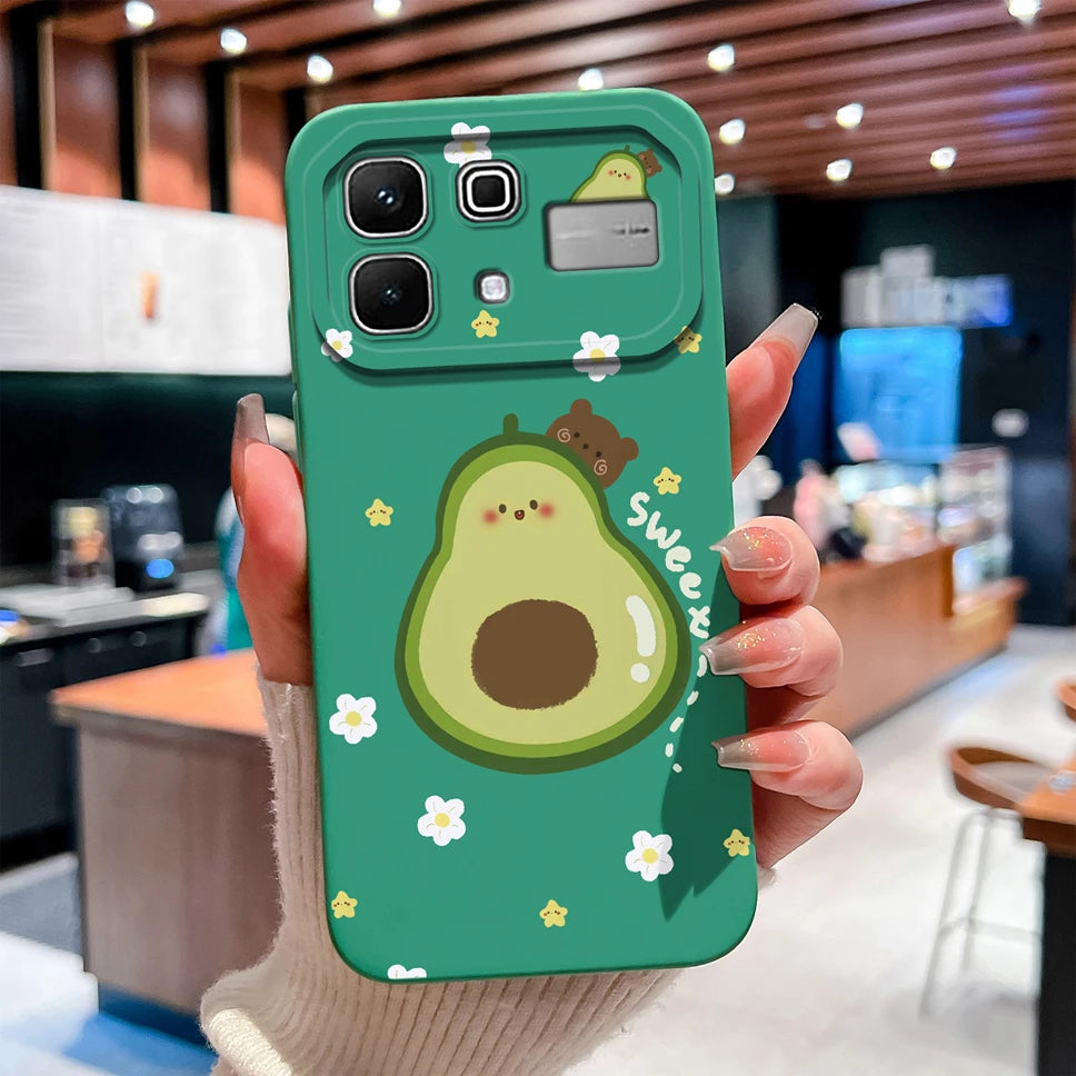 Phone Case For Infinix Note 60 Pro Edge 4G 5G Liquid Silicone High Quality Shockproof Cute Animals Cover