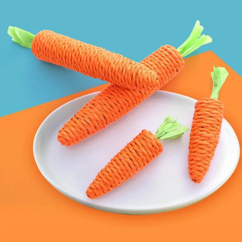 1~10PCS Carrot Pet Cat Toy Paper Rope Chew Toys Built-in Bell Small Animals Cute Pet ToysPet Supplies Tooth Cleaning Toys Toys