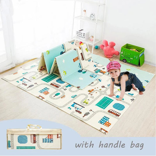 Foldable Crawling Carpet Kids Game Activity Rug Folding Blanket Educational Toys Baby Play Mat Waterproof XPE Soft Floor Playmat