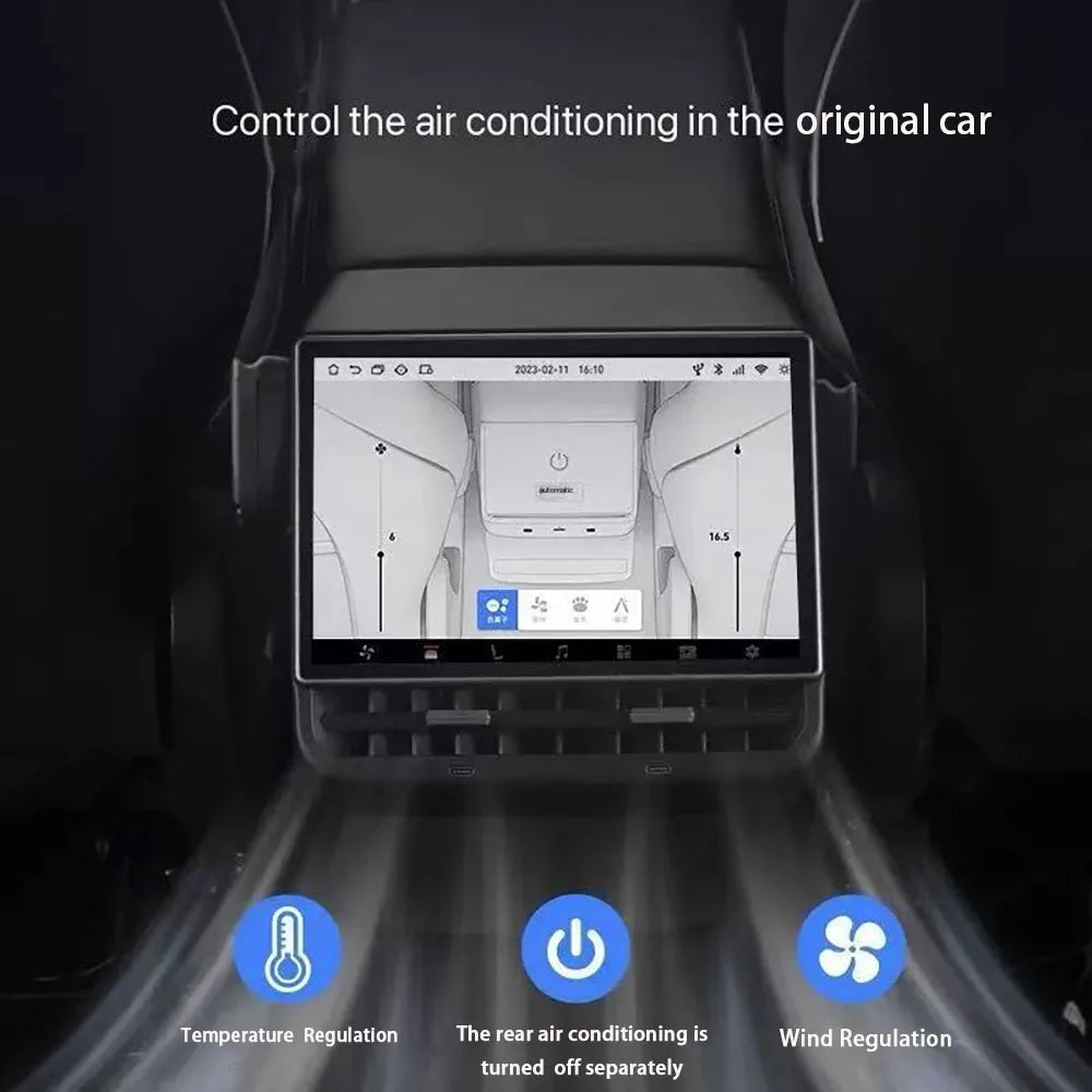 New Style 8.66 Inches Rear Display Android 13 WIFI Entertainment Screen 4G+64G Wireles Carplay Andriod Auto for Tesla Model Y 3