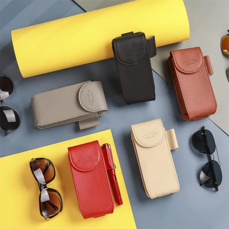 Car Sunglasses Frame Carbon Fiber Bills Multi Function In Car Creative Eye Box Card Double Headed Clip On Board Stowing Tidying