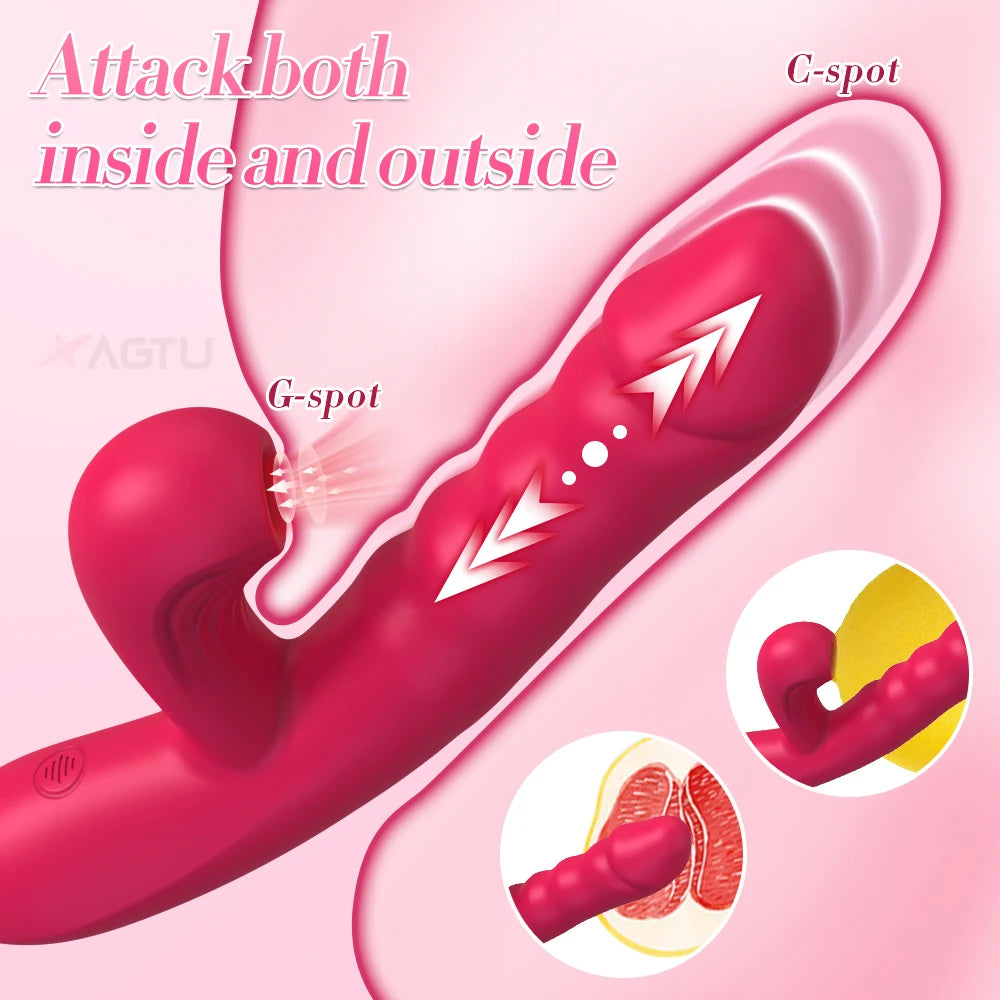 Powerful Thrusting Sucking Vibrator Female Sucker Clitoris Stimulator G Spot Dildo Massager Adult Goods Sex Toys for Women