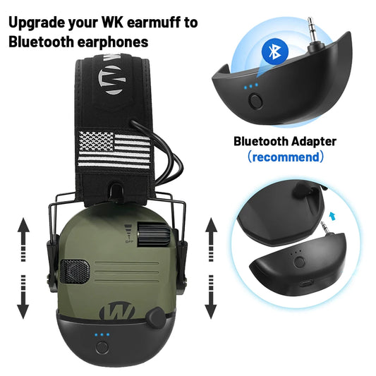 Wireless Electronic Anti-noise Shooting Headset Bluetooth Tactical Hunting Earmuff Hands-Free Calling Hearing Protection Headset