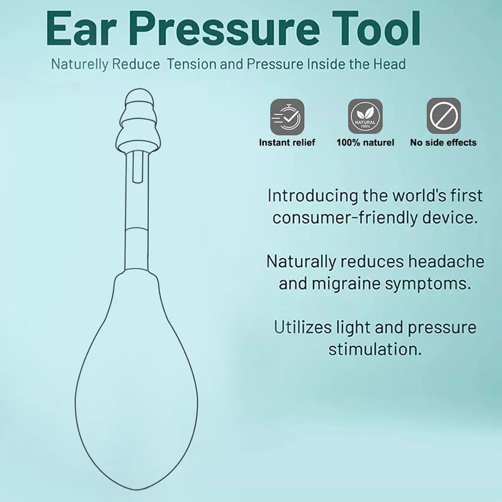 Ear Pressure Tool Portable Ear Pressure Relief Suction Device Wih 3 Sizes Of Earplugs Inner Ear Pressure Relief Tool for Headach