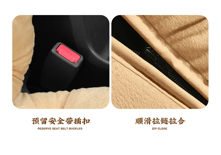 New car seat cushion single piece backless, autumn and winter universal plush anti slip cushion, warm pad three piece set