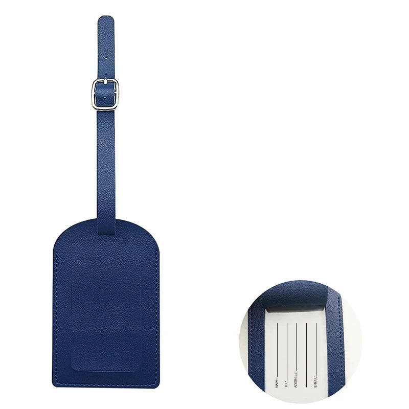 Women Men PU Leather Luggage Tag Suitcase Identifier Label Baggage Boarding Bag Tag Name ID Address Holder Travel Accessorie