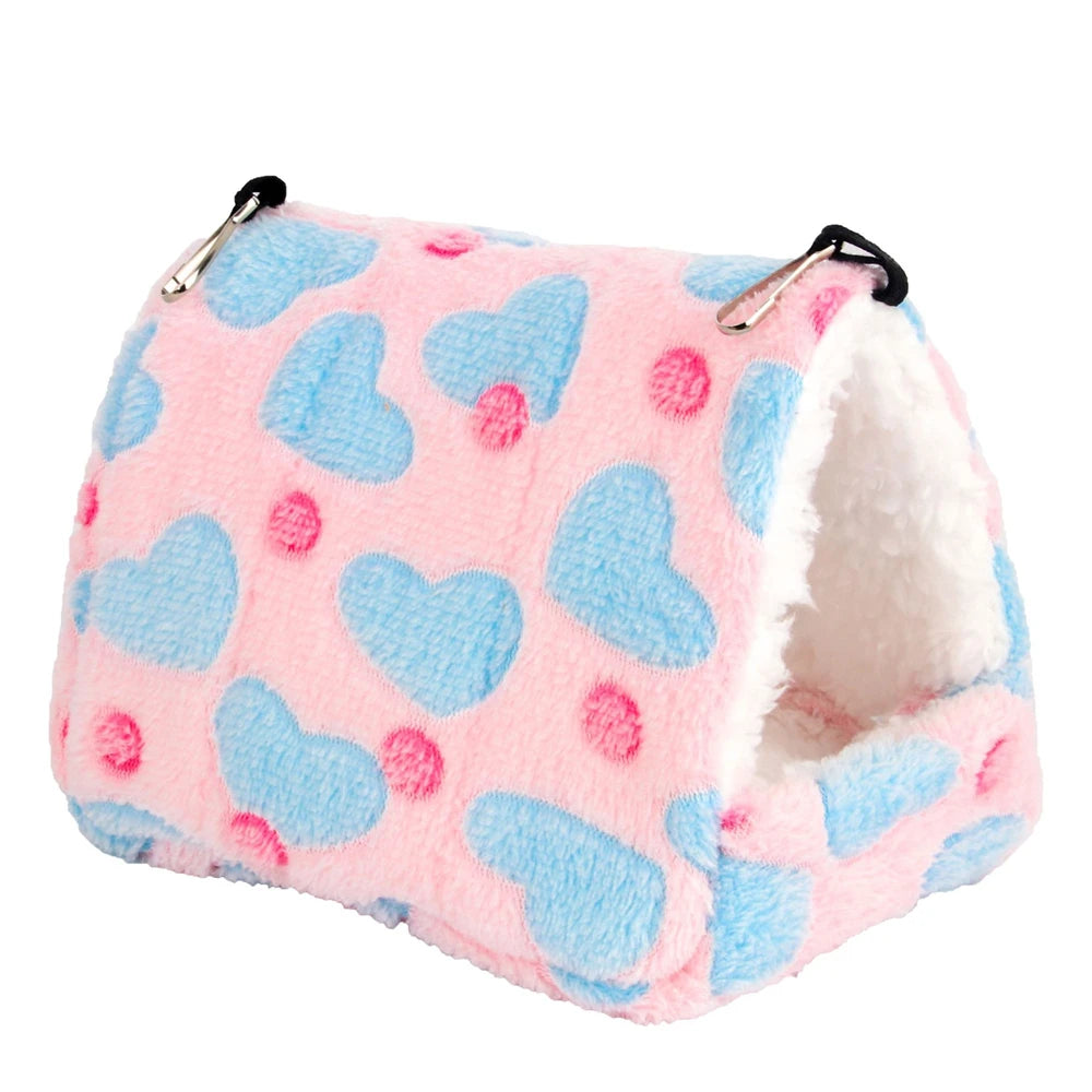 Heart Plush Pet Hamster Nest for Birds House Warm Comfortable Winter Parrot Hammock Cave Cage Hut Tent Pet Bird Cage Accessories