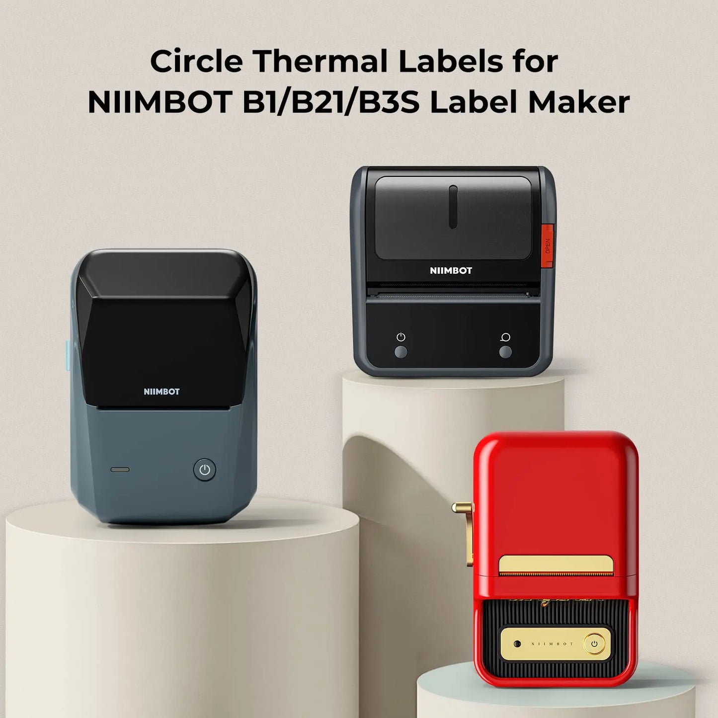 Niimbot B1/B21/B203 Mini Printer Thermal Wire White/ Cable/Color/Round Sticker Self Adhesive Waterproof Sticker