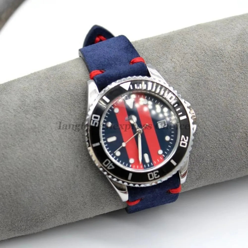 Soft Suede Watch Band 18mm 20mm 22mm Leather Strap Brown Blue Black Belt Replacement for Seiko Quick Release Men Women Bracelet