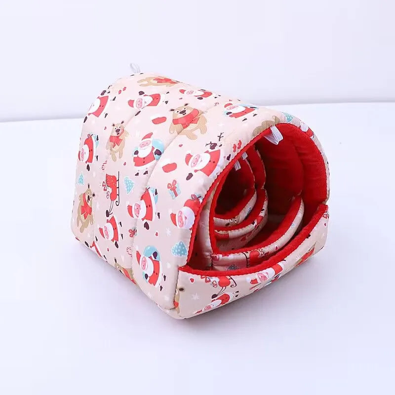 Cute Cartoon Winter Rabbit Squirrel Mini Cage Guinea Pig Nest Small Animal Mice Rat Pet Sleeping Bed Hamster House Warm Soft Mat