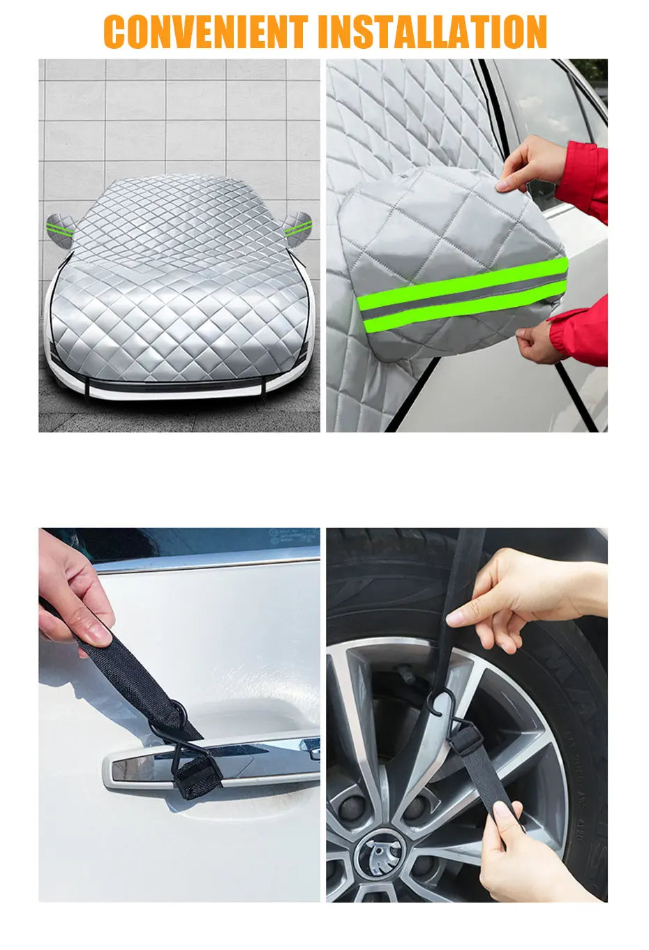 Car Covers Hail Protector Half Cover Protective Exterior Awning Sunshield Anti-hail Outdoor Waterproof Universal Windshield Dust