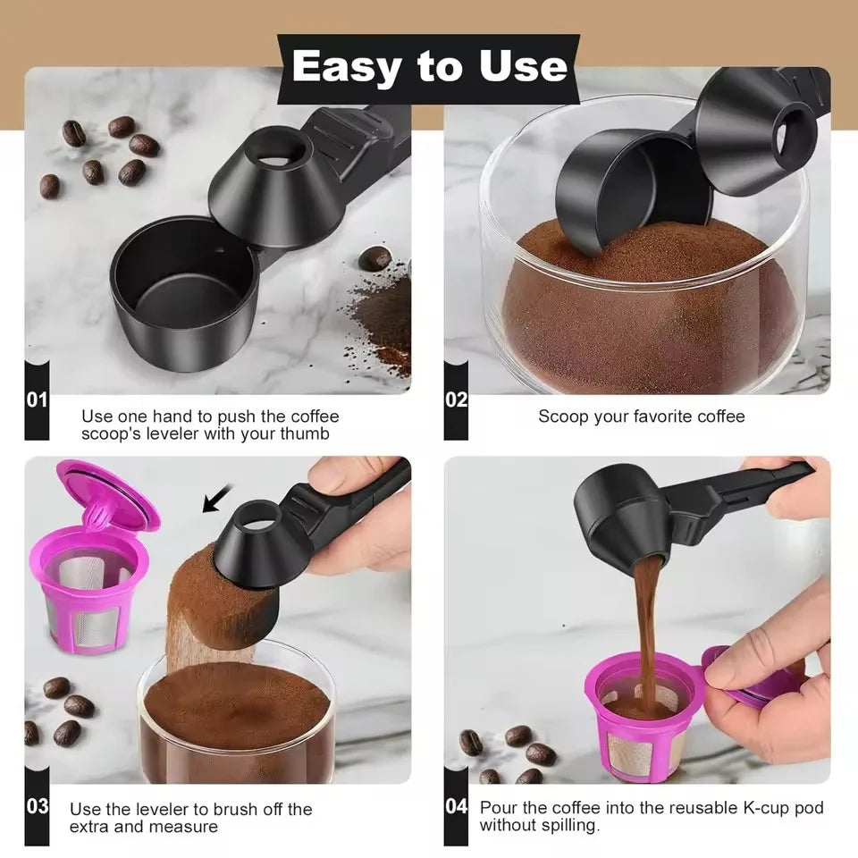 Creative Sliding Leakproof Coffee Scoop , Tablespoon Measuring Spoon Long Handle Coffee Spoon for Kitchen Cafe Making