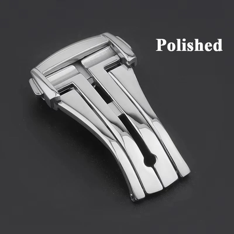 20mm Stainless Steel Watch Buckle for Omega Leather Rubber Watch Band Silver Matte/Polished Deployment Clasp Button Accessories