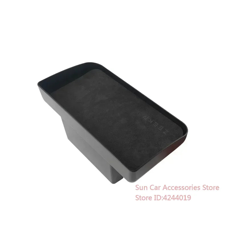 Alcantara Car Machine Storage Box For ZEEKR 001 2021 2023 2022 Navigation Rear Hidden Tissue Organizer Interior Stowing Tidying