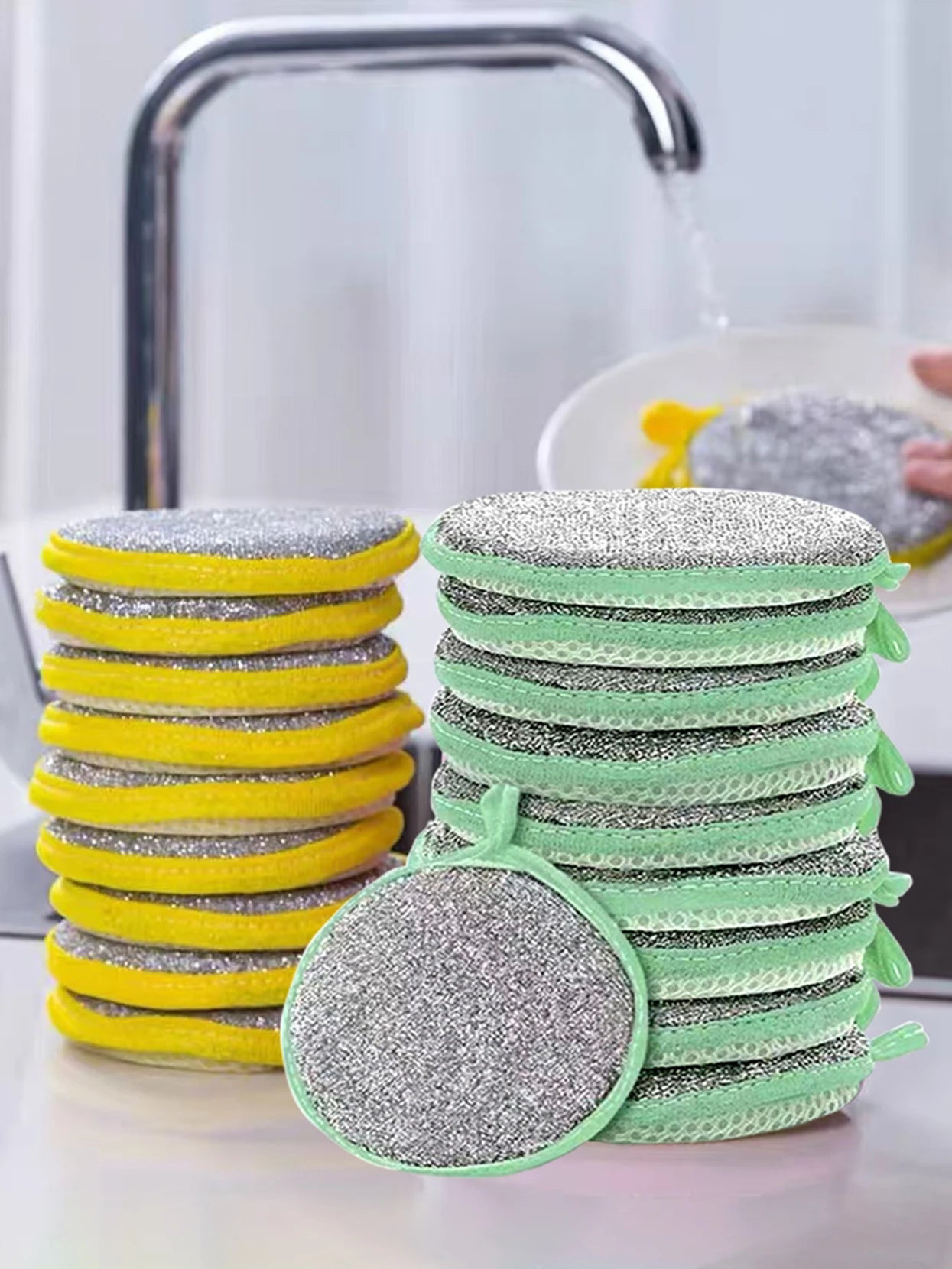 5/10Pcs Dishwashing Sponge Reusable Washable Sponges Double Side Magic Sponge to Wash Dishes Useful Things for Kitchen Clean Tool