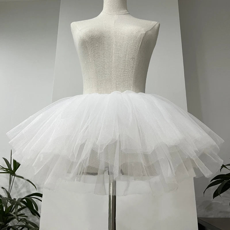White Black Puffy Tulle Lolita Underskirt Women Cosplay Ballgown Kids Bridal Boneless Petticoats Tutu Dress
