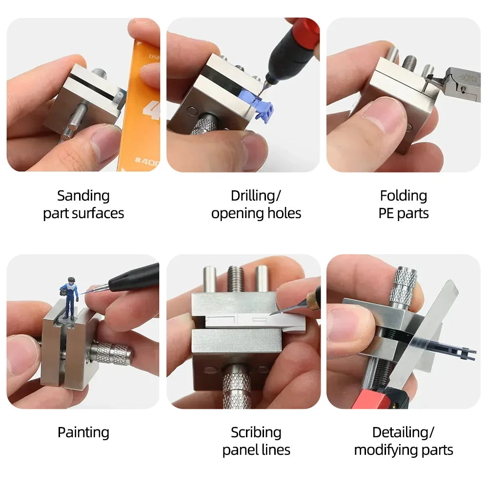 DSPIAE AT-MV Precision Mini Vise Stainless Steel Coloring Modification Jig Bench Vise Hobby DIY Tool for Home Improvement Crafts