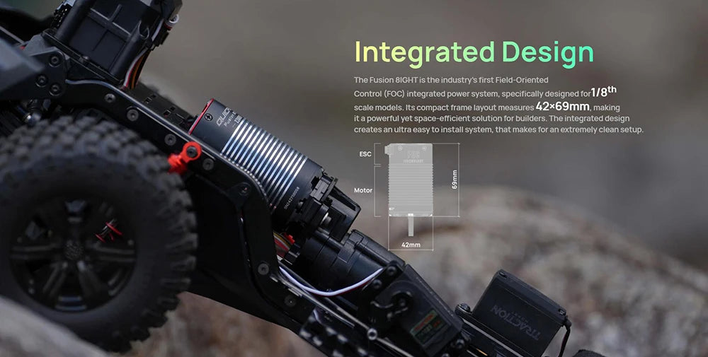 Hobbywing Quicrun Fusion 8ight 2-in-1 80a 2300kv Brushless Sensored Motor Esc Integrated For 1/8 Rc Car Rock Crawler Power Syste