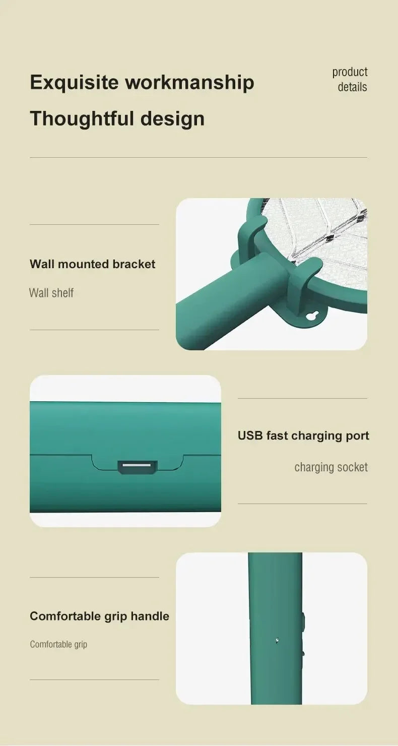 Mata-moscas elétrica do assassino do mosquito, USB recarregável, segurança do agregado familiar, Armadilha Anti Mosquito, 1PC