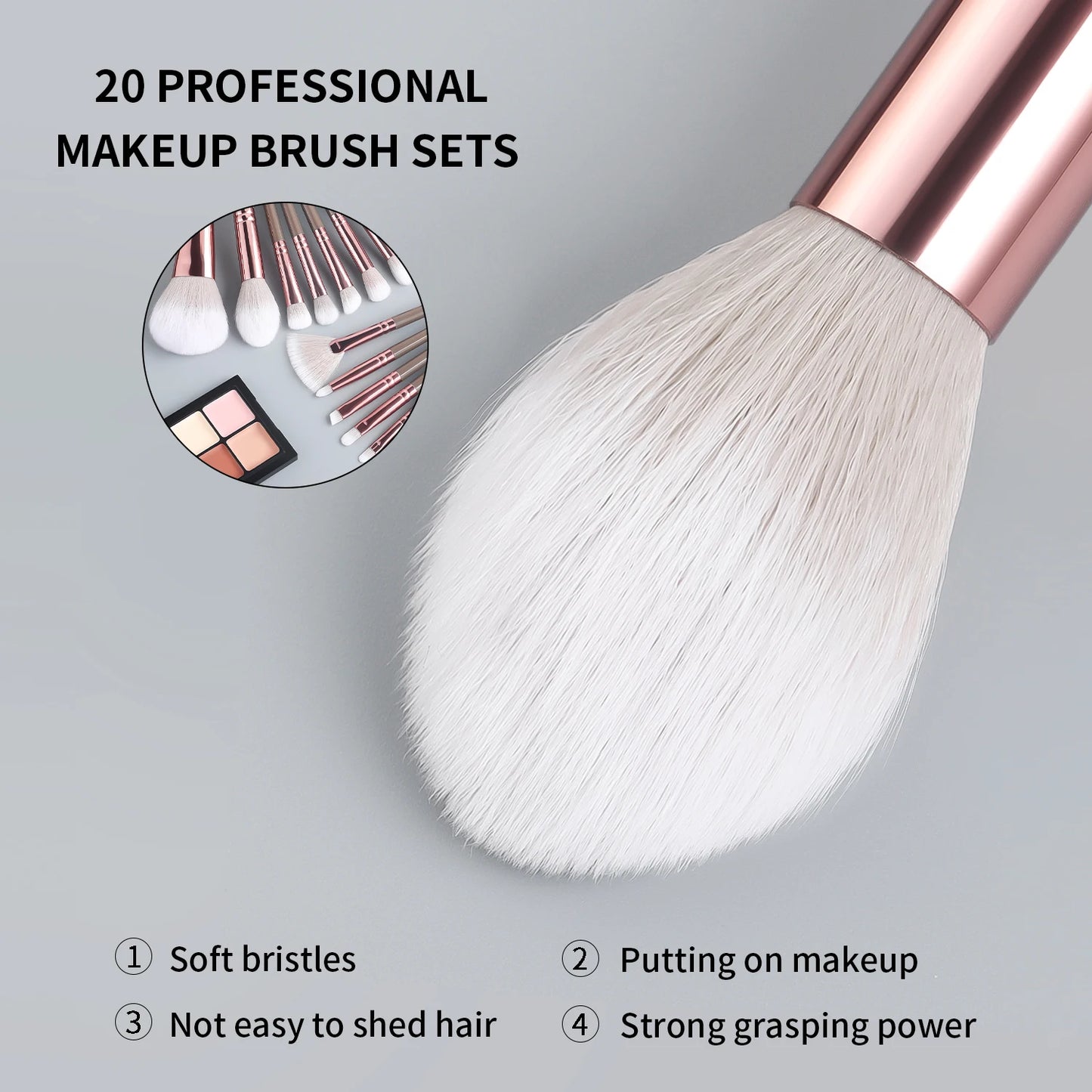 Makeup Brush Sets , 20pcs Plastic Daily Durable multifunctional makeup brush for Mascara, Eye Shadow,Foundation