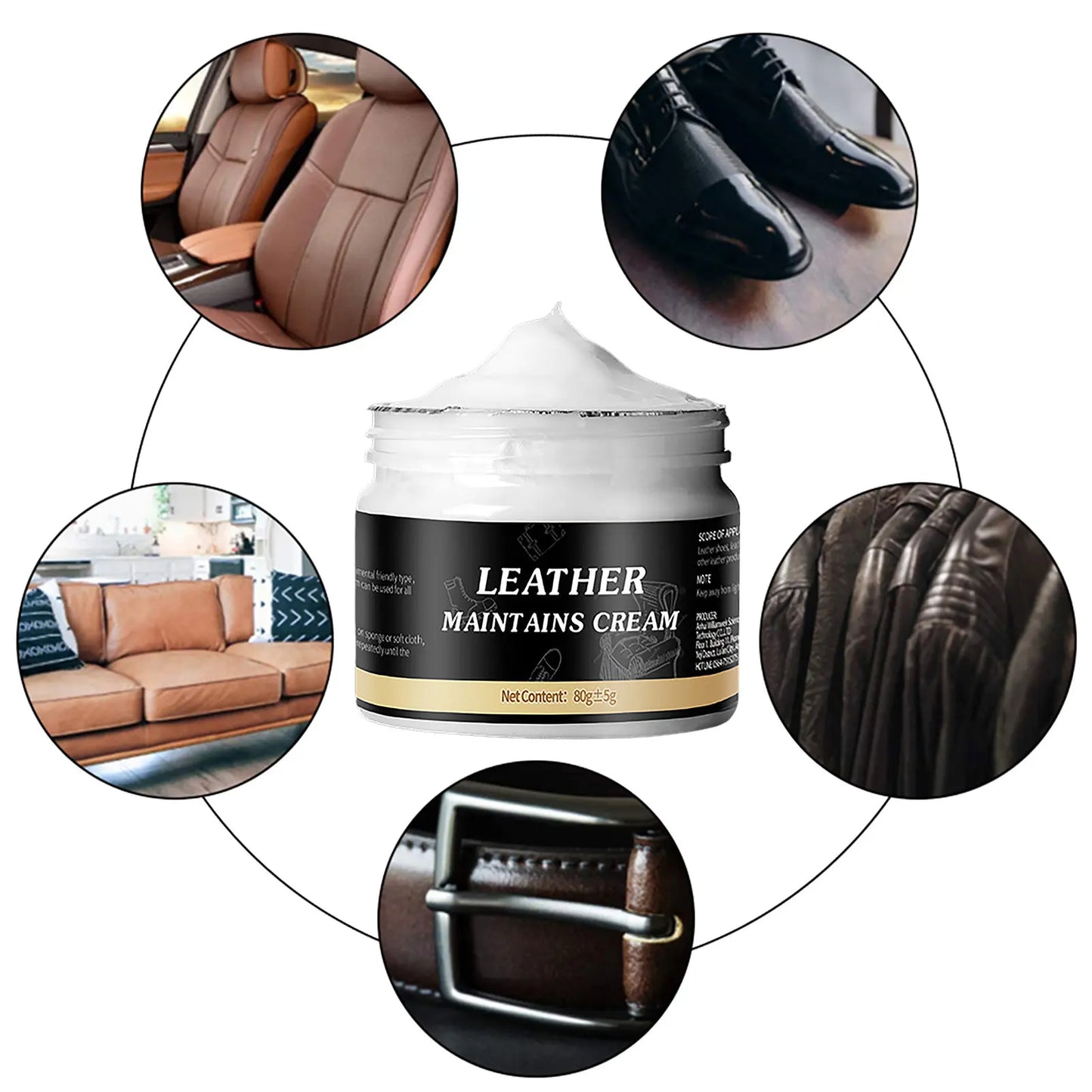 Leather Cream Leather Conditioner for Leather Pant Bag Shoes Furniture Car Seats Polishing Nourishment Care Leather Maintenance
