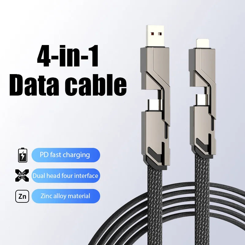 100W 4 in 1 Multi-function Mobile Phone Data Cable PD Fast Charging Cable Charger for Huawei Xiaomi iPhone