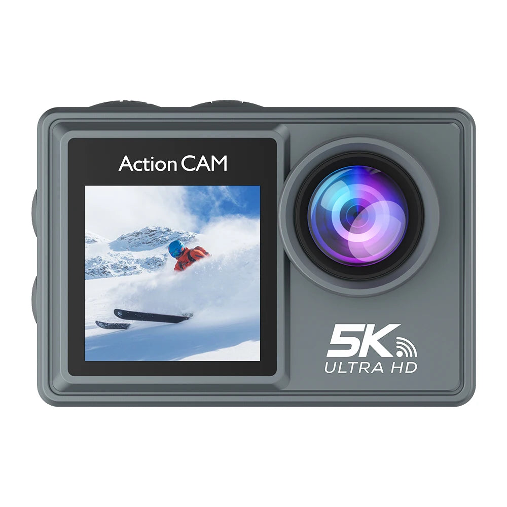 5K Action Camera 4K60FPS Dual IPS Touch LCD WiFi 170° DVR Action Cam 30M Waterproof 5X Zoom Sports Camera With Remote Control