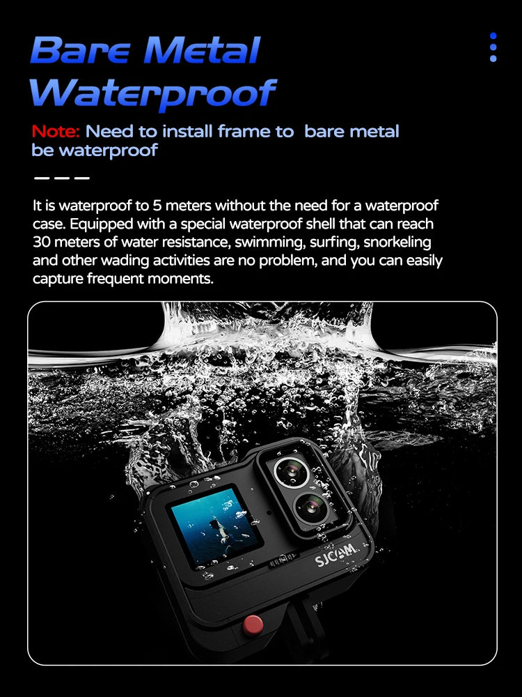 SJCAM SJ20 Dual Lens Dual cameras 4K Action Camera Waterproof 5G WiFi Touch Screen action cam camera sport helmet New In 2024