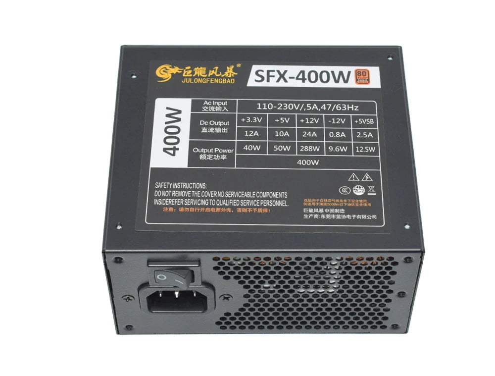 80Plus Bronze 400W 600W 110-230V Full Modular SFX Micro PC PSU High Efficiency Silent Fan Game Computer Power Supply
