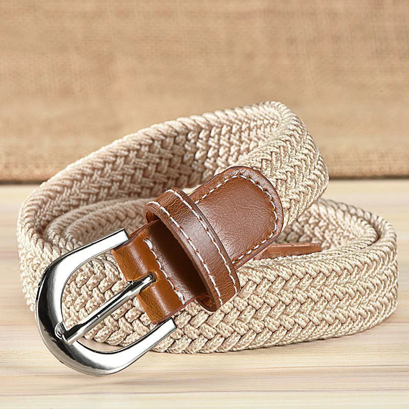 Fashionable Non Perforated Elastic Woven Elastic Waistband for Men And Women, Versatile Decorative Belt