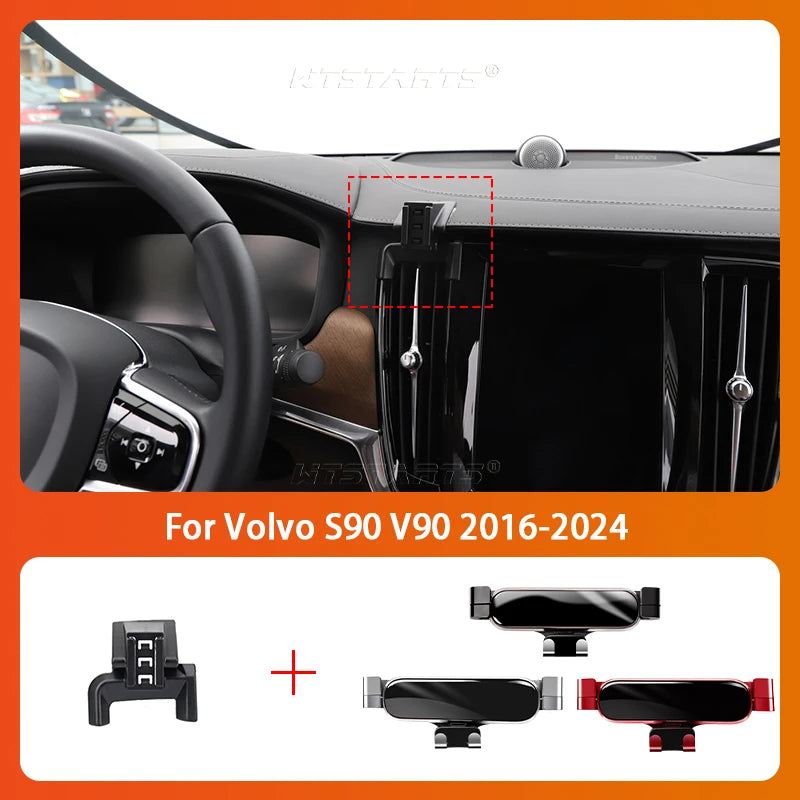 Car Mobile Phone Holder For Volvo S90 V90 2016-2024 360 Degree Rotating GPS Special Mount Support Navigation Bracket Accessories