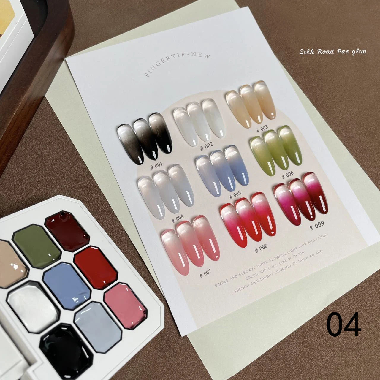 1pc solid color nail polish glue 9-grid color painting glue high saturation thick gradient patting glue nail art creation
