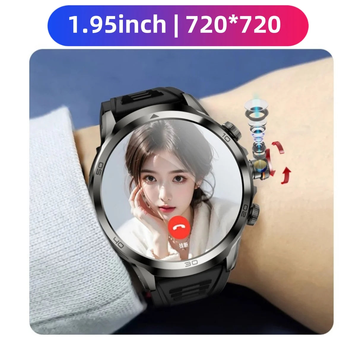 Original H19 4G Full Netcom 128GB Smartwatch Android 9.0 With Power Bank 1.95 inch Amoled Screen Camera GPS WIFI Smart Watch Men