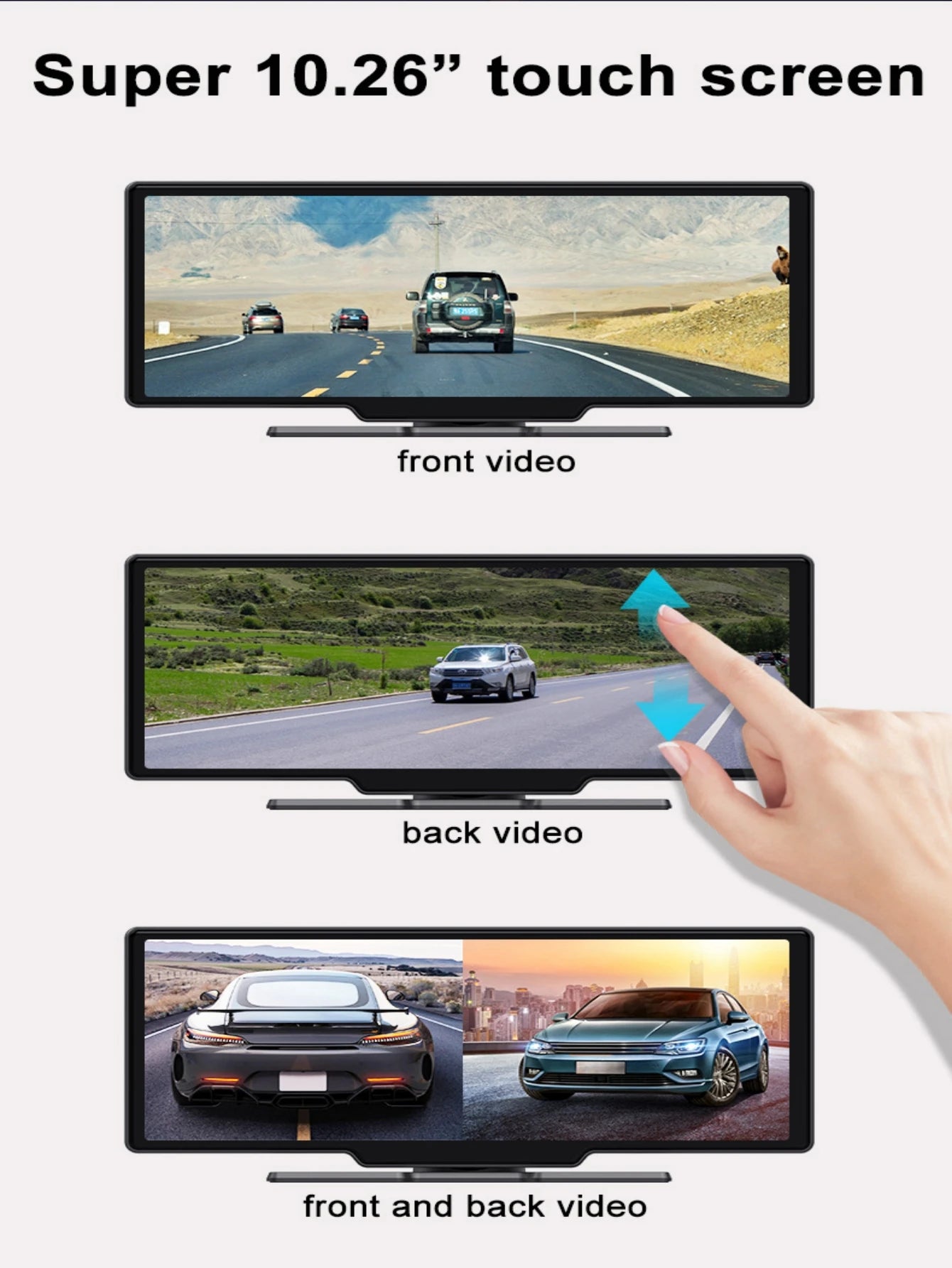 10.26 Inch WIFI Dash Cam Android 13  4+64G 8 Core  WiFi GPS Navigation Car DVR ADAS APP  FM BT Carpaly & Android Auto