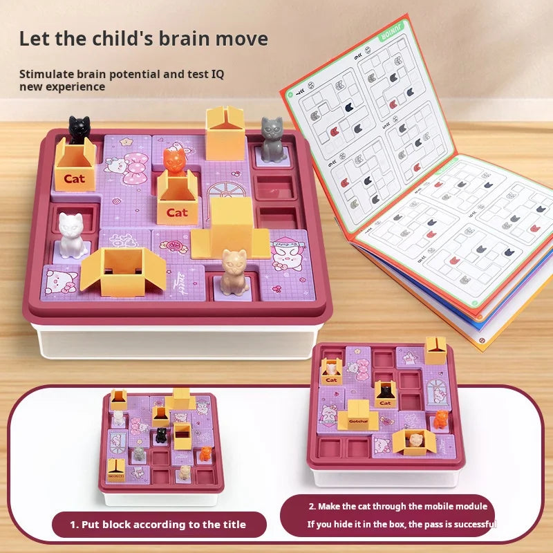 Children Toy Hidden Cat Clearance Board Montessori Game Cat Baby Space Planning Logical Thinking Training Puzzle Toys Kids Gifts