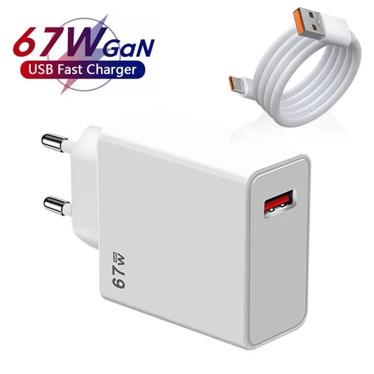 USB Charger Cable Quick Charge 3.0 Fast Charging Power Adapter For Xiaomi 14 13 Redmi Phone Charger with Turbo 6A Cable Charge