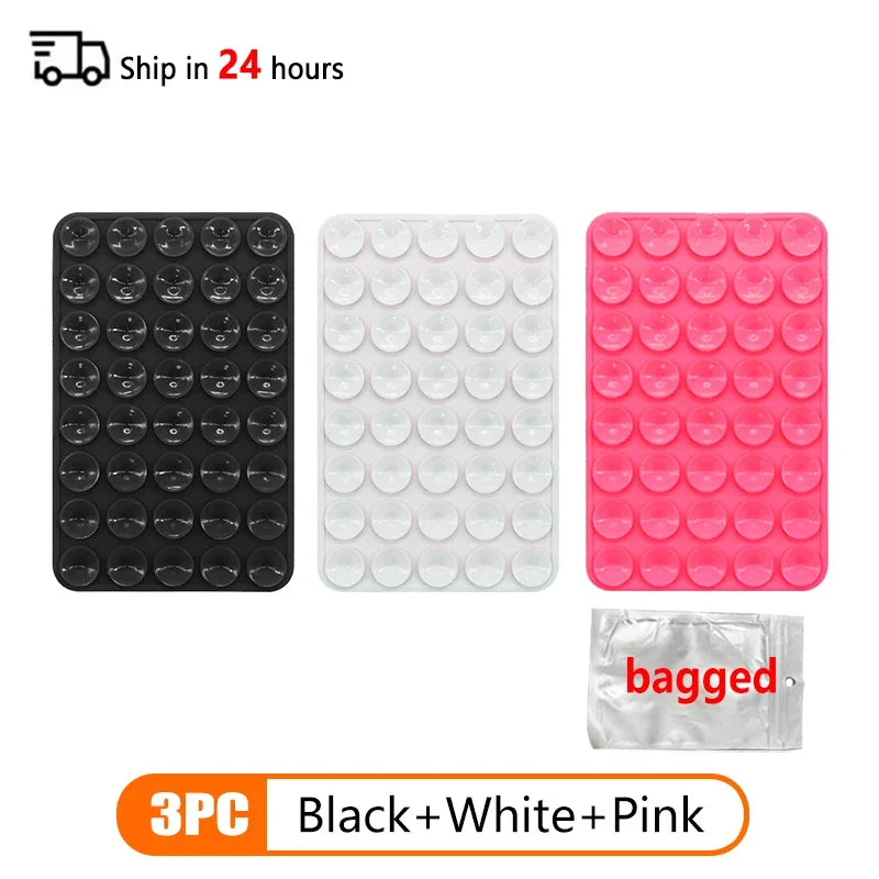 Double Sided Silicone Suction Cup Multicolor Strong Adhesive Stand For iPhone 11 12 13 14 15 16 Pro Max Detachable Phone Holder