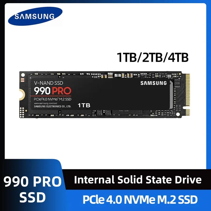 Samsung 990 Pro 1TB 2TB 4TB SSD PCIe Gen 4.0x4 Solid State Drive NVMe 2.0 M.2 2280 Internal SSD for Desktop Laptop