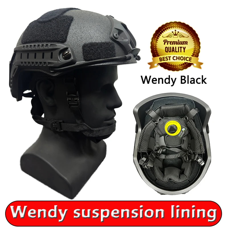 Tactical Ballistic ACH High Cut Helmet Kevlar High Quality Safety Helmet FAST NIJ IIIA Wendy's Suspension Liner Ballistic Helmet